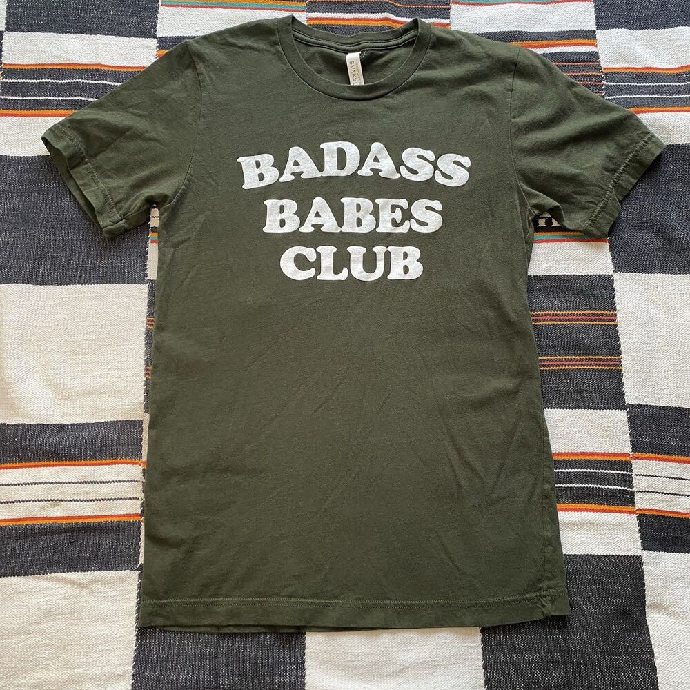 Bella + Canvas Graphic Womens Tee Shirt. Badass Babes Club. Small. Cotton.